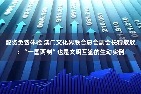 配资免费体验 澳门文化界联合总会副会长穆欣欣：“一国两制”也是文明互鉴的生动实例